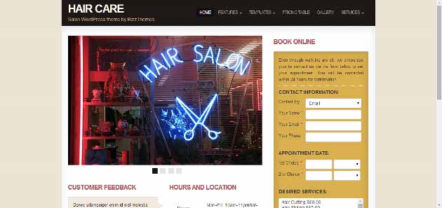 Hair Care   Salon WordPress theme by BizzThemes (630x297)